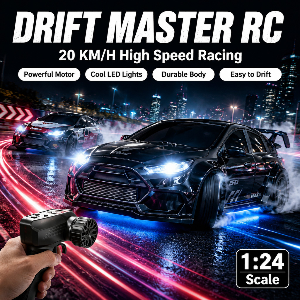 Rc Hobby Drift Car - 4WD RCドリフトカー 1:24スケール 2.4Gリモコン ミニレーシング LEDライト