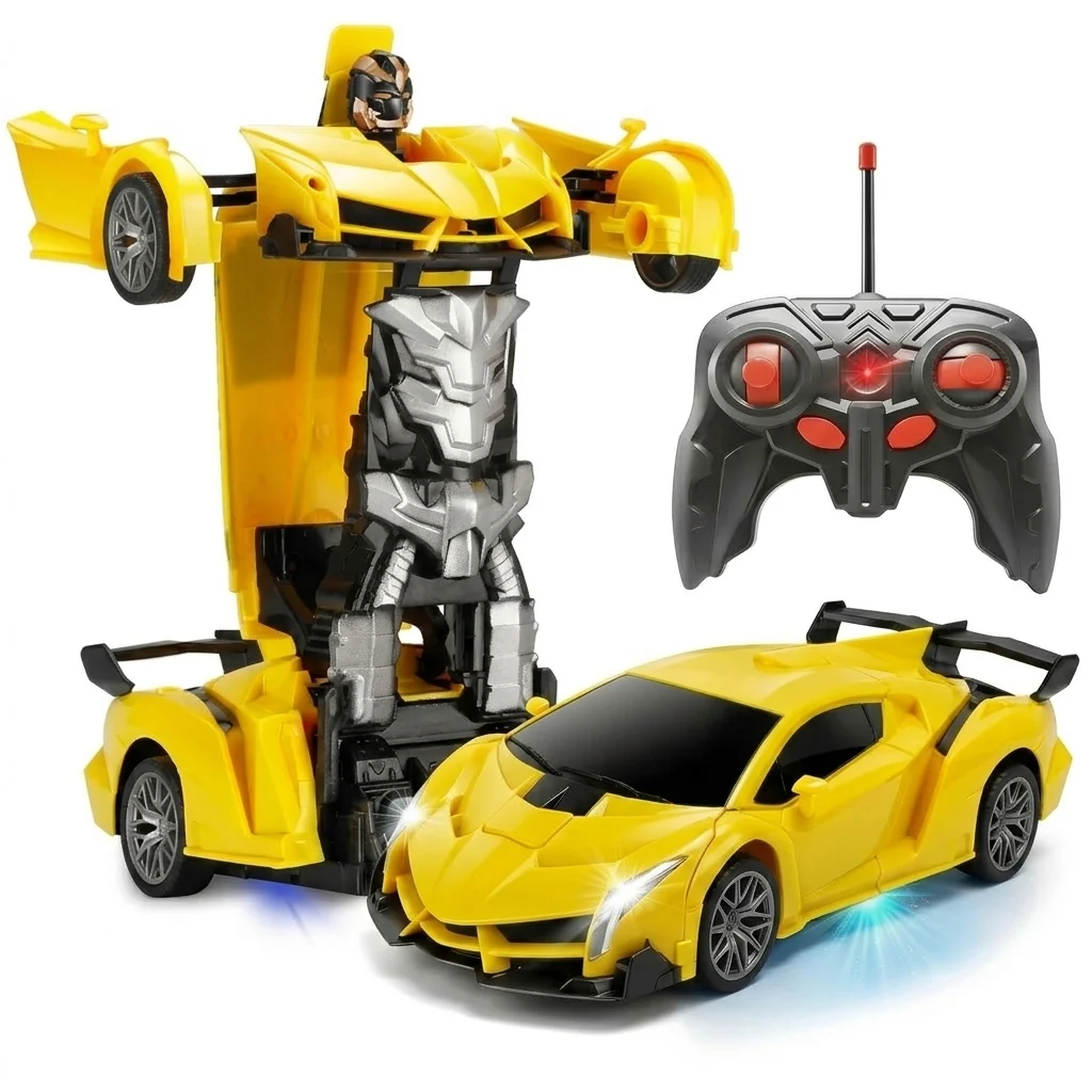 Rc Hobby Drift Car - 2in1 RC変形カーロボット ラジコン変形レーシングカー ワンキー自動変形ドリフトおもちゃ 男の子向けギフト