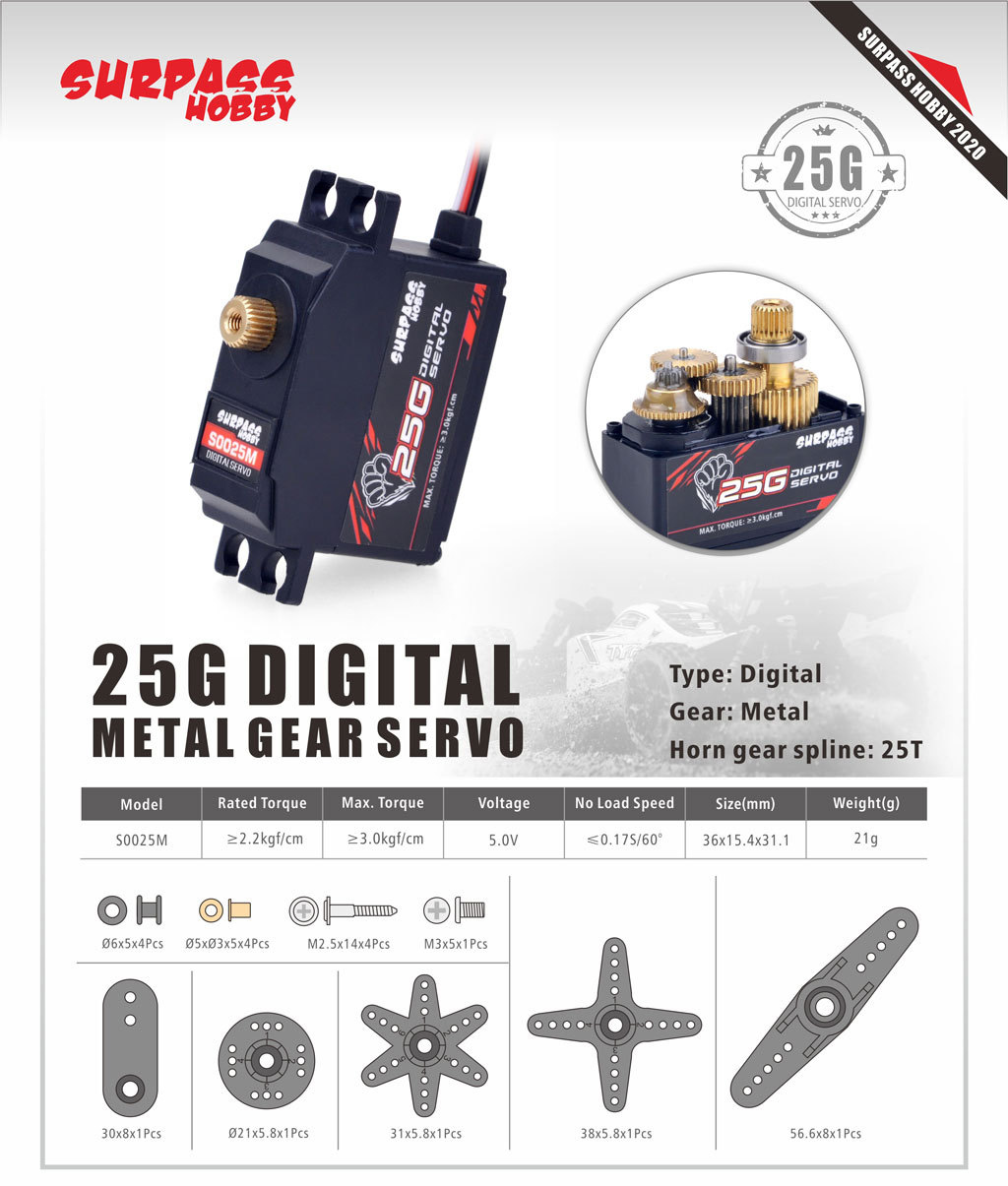 5個入り Surpass Hobby S0025M メタルギ - Rc Hobby Airplanes のレビューと価格