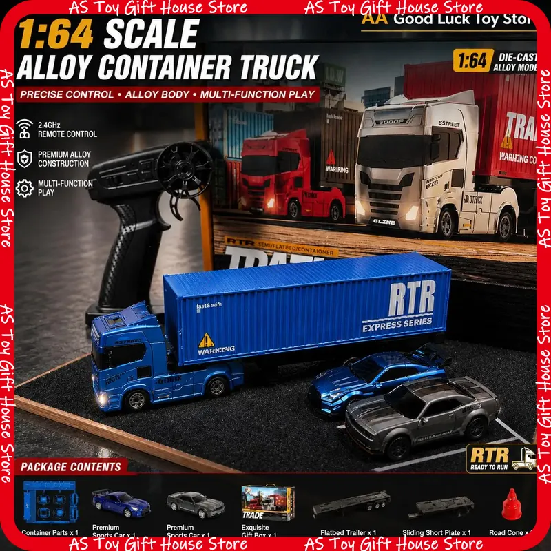 RTR 1/64スケールRCトレーラートラック合金製リモート - Rc Hobby Grade Truck のレビューと価格