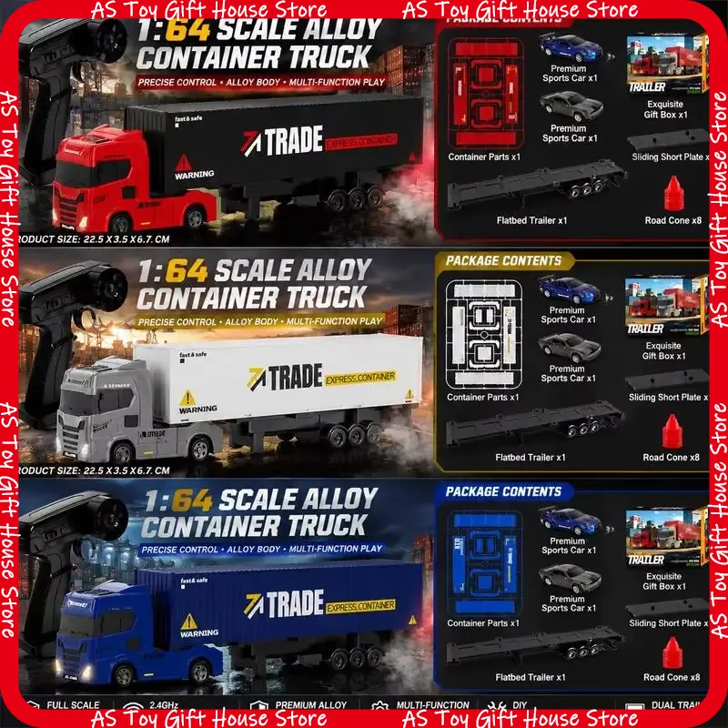 RTR 1/64スケールRCトレーラートラック合金製リモート - Rc Hobby Grade Truck のレビューと価格