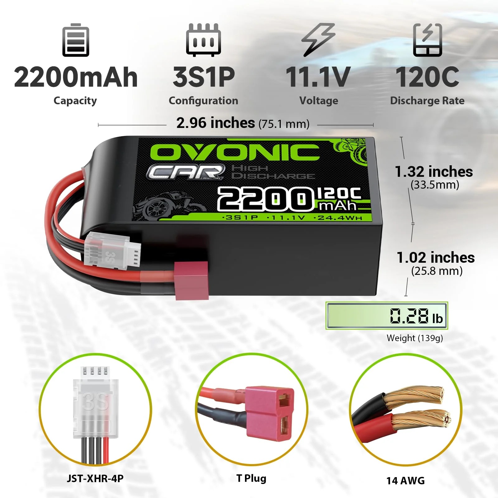 OVONIC 3S ショートリポバッテリー 11.1V 22 - Rc Hobby Grade Truck のレビューと価格