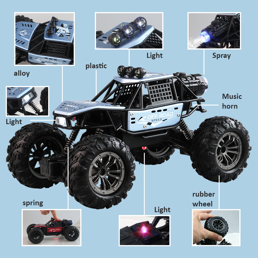 2.4gリモコンオフロード合金車、ショックアブソーバー付き、 - Rc Hobby Grade Car のレビューと価格